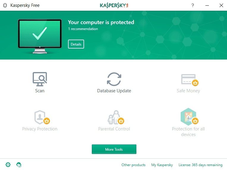 برنامج Kaspersky Free أحد اشهر برامج مكافحة الفيروسات في العالم 