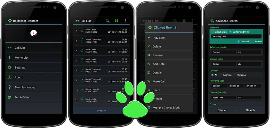 برنامج Boldbeast Call Recorder أفضل برنامج تسجيل مكالمات مجاني للأندرويد 10