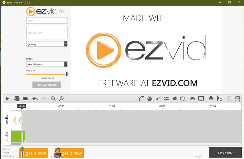 برنامج Ezvid لتصوير الشاشة HD