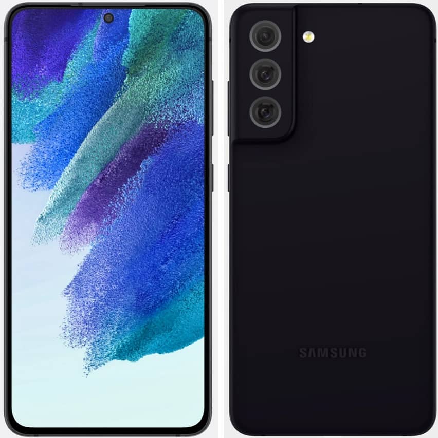 تصميم الهاتف الذكي Samsung Galaxy S21 FE باللون الأسود