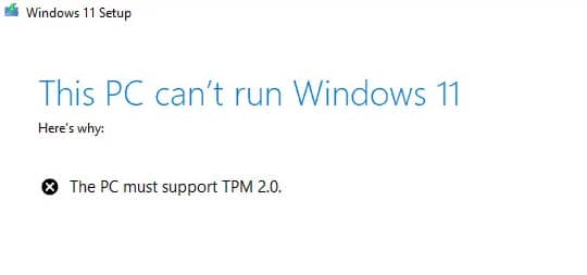 مشكلة This PC Can`t Run Windows 11