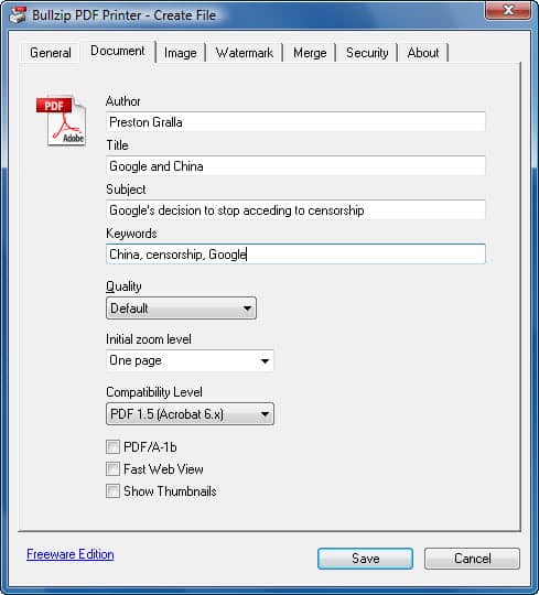 برنامج BullZip PDF Printer برنامج BullZip PDF Printer