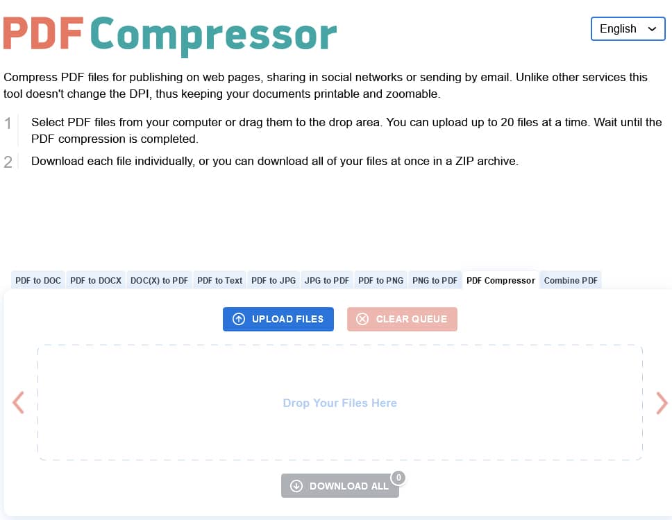 موقع PDF Compressor
