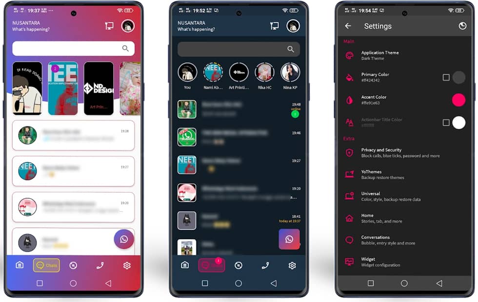 واجهة تطبيق WhatsApp Delta واجهة تطبيق WhatsApp Delta
