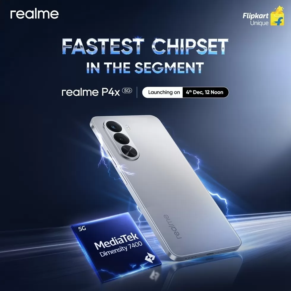 بوستر دعاية حدث إطلاق Realme P4x