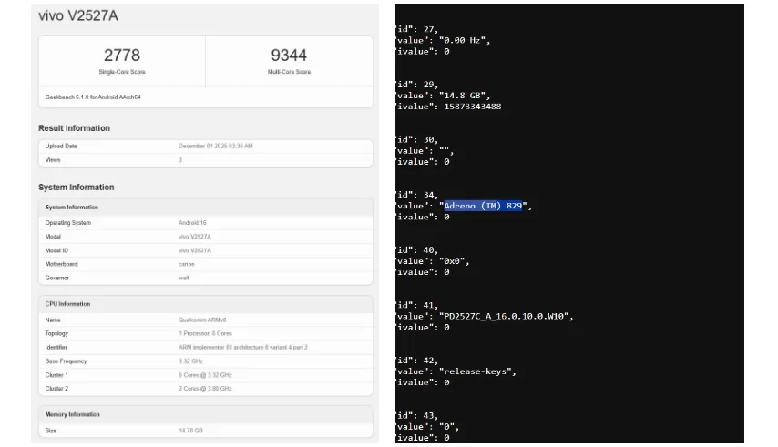 الهاتف علي منصة Geekbench