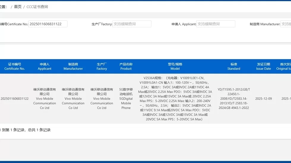 vivo_x300_ultra_3c_74273 حصل هاتف Vivo X300 Ultra علي شهادة 3C الصينية وتفاصيل مثيرة تظهر لأول مرة