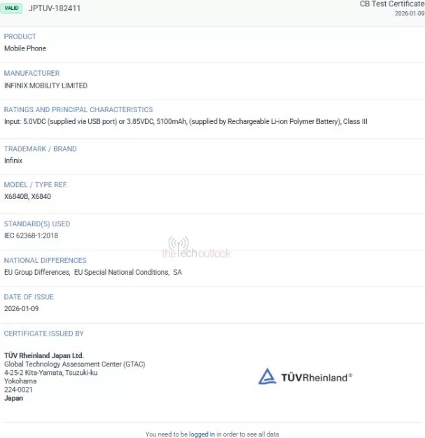 شهادة TUV Rheinland للهاتف الذكي Infinix Smart 20 شهادة TUV Rheinland للهاتف الذكي Infinix Smart 20