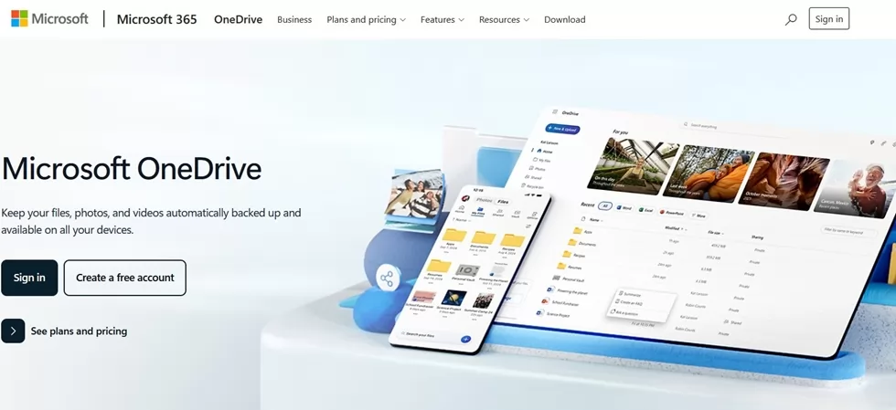 برنامج Microsoft OneDrive