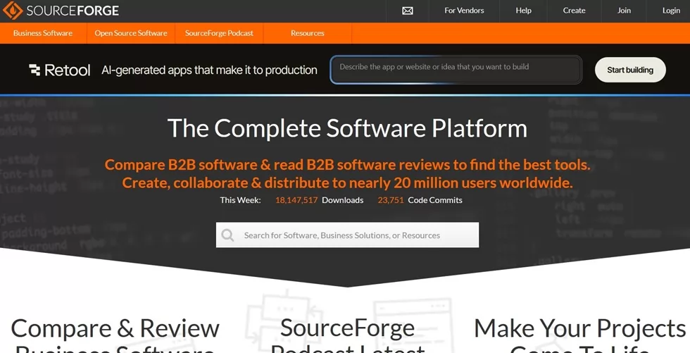 موقع SourceForge موقع SourceForge