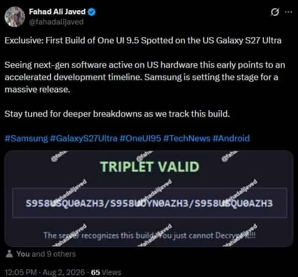 galaxy-s27-one-ui-9_10581_93453 تسريب جديد يشير إلى بدء اختبار واجهة One UI 9.5 على Galaxy S27 Ultra
