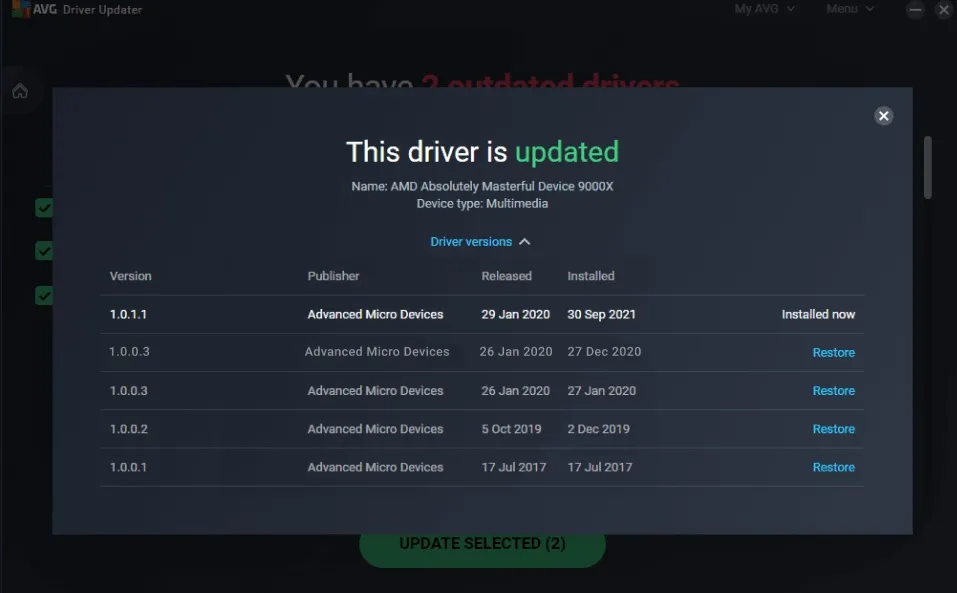 برنامج AVG Driver Updater